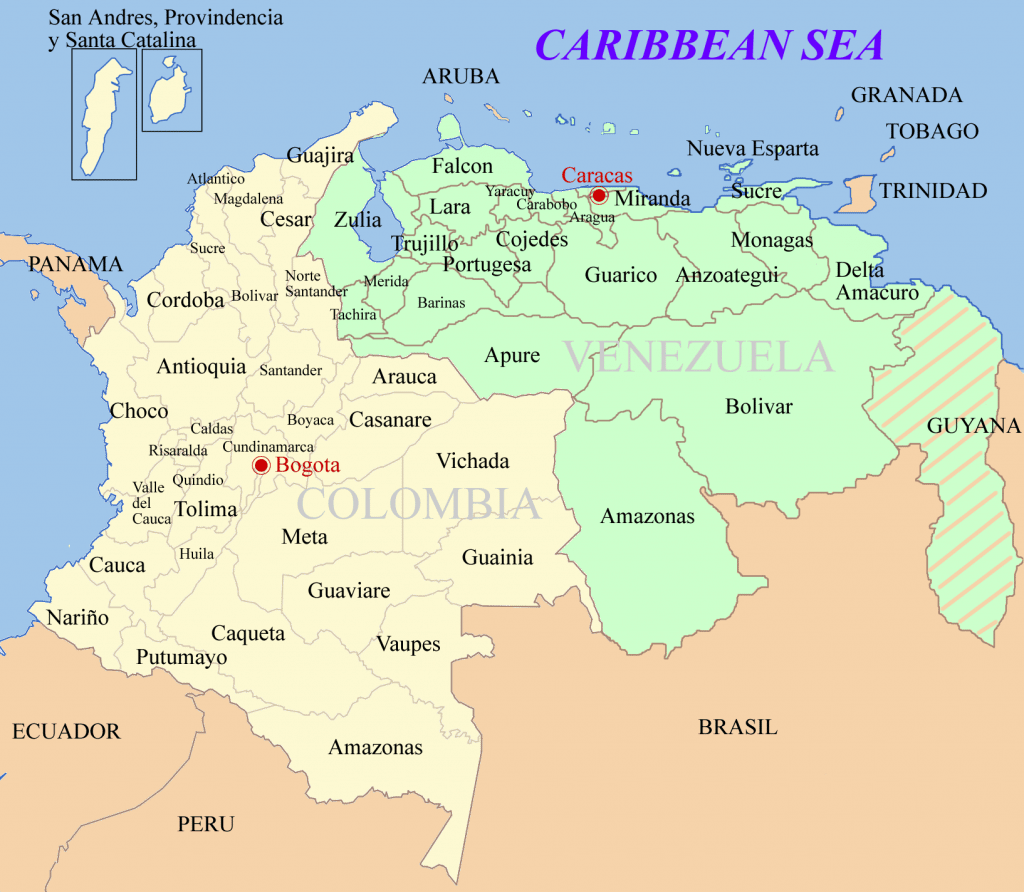 carte colombievenezuela