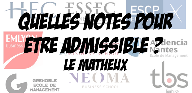 Quelles notes pour être admissible à… Le Matheux (2018)