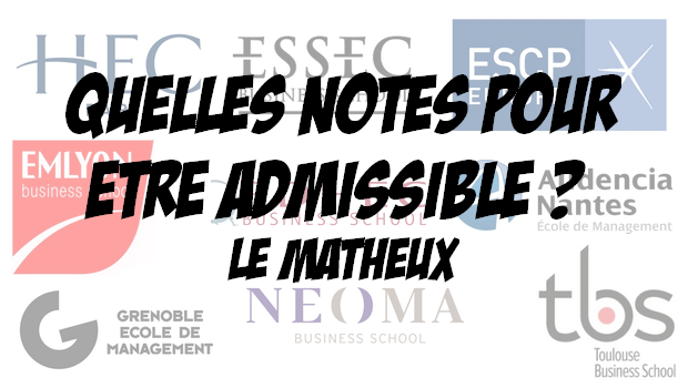 Quelles notes pour être admissible à… Le Matheux (2018)