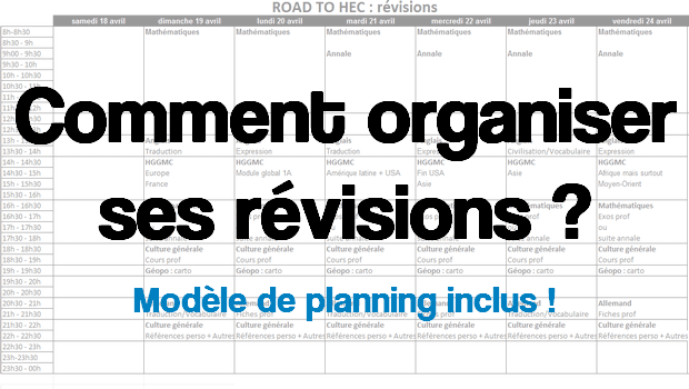 organiser révisions planning conseil