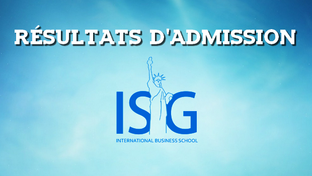 Résultats d’admissions ISG 2017