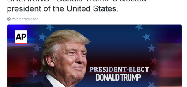 Donald Trump est élu président des États-Unis