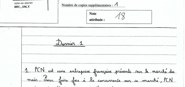 Analyse d’une copie management HEC notée 18/20