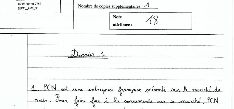 Analyse d’une copie management HEC notée 18/20