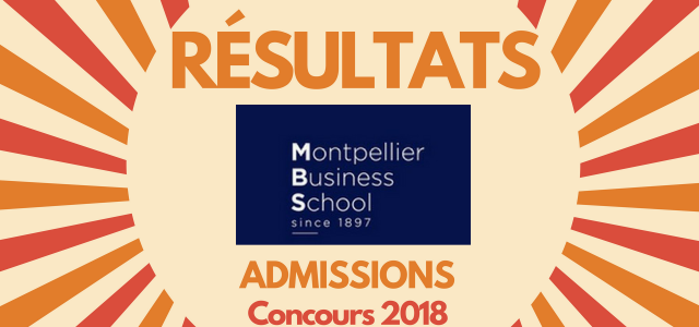 Résultats d’admissions Montpellier BS 2018