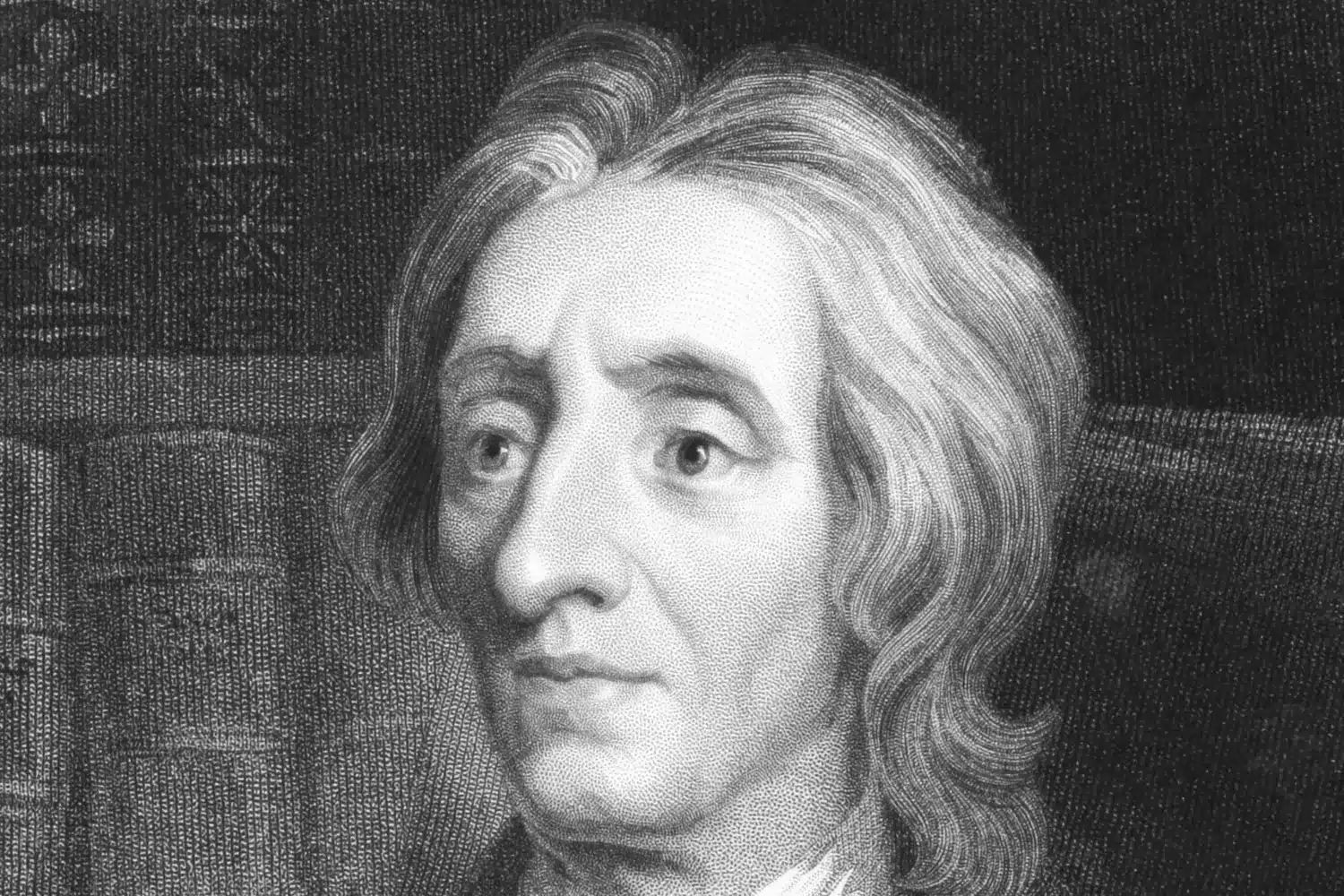 Portrait de John Locke, philosophe britannique du XVIIe siècle, auteur de l’Essai sur l’entendement humain et fondateur de l’empirisme moderne.