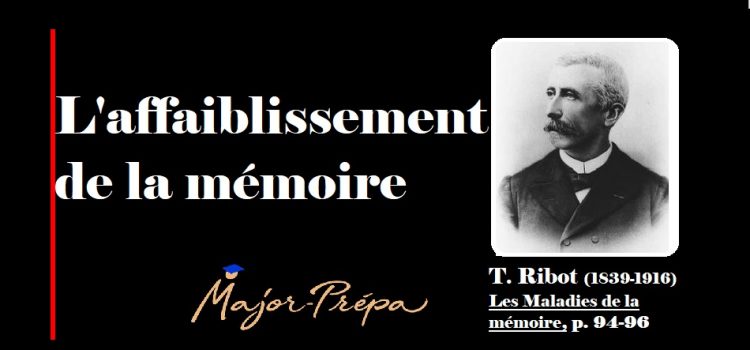 Ribot, Affaiblissement de la mémoire