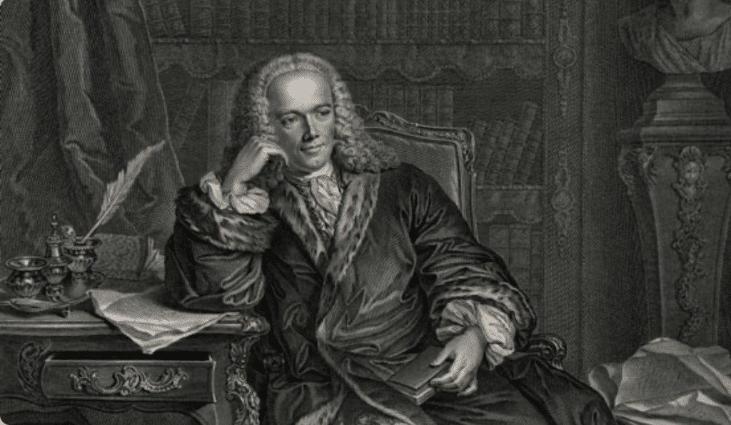 François Quesnay assis à son bureau, gravure du XVIIIe siècle illustrant le fondateur de la physiocratie