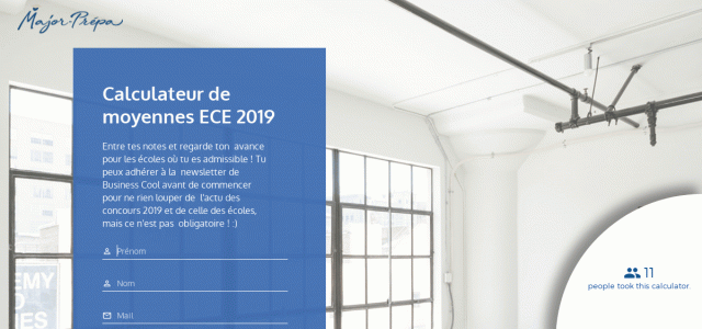 Calculateur de moyenne au concours BCE & Ecricome 2019 – ECE