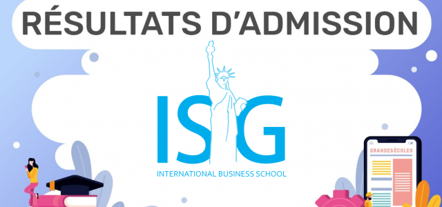 Résultats d’admission ISG 2019