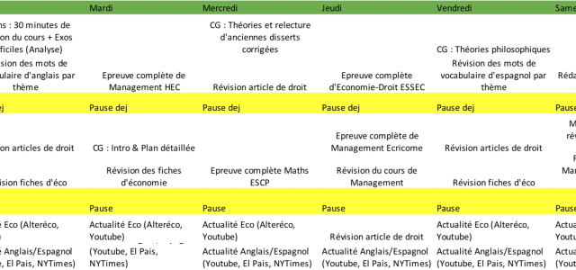 Deux exemples de programmes de travail d’étudiants d’ECT à HEC