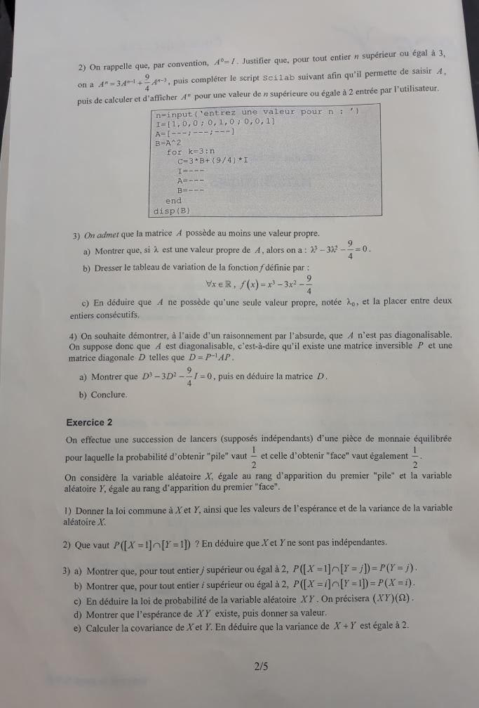 sujet maths escp 2020 2