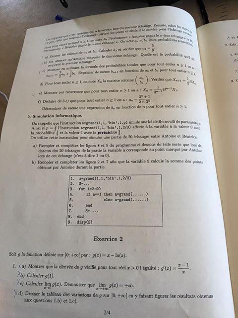 sujet maths ECT BSB 2020 2