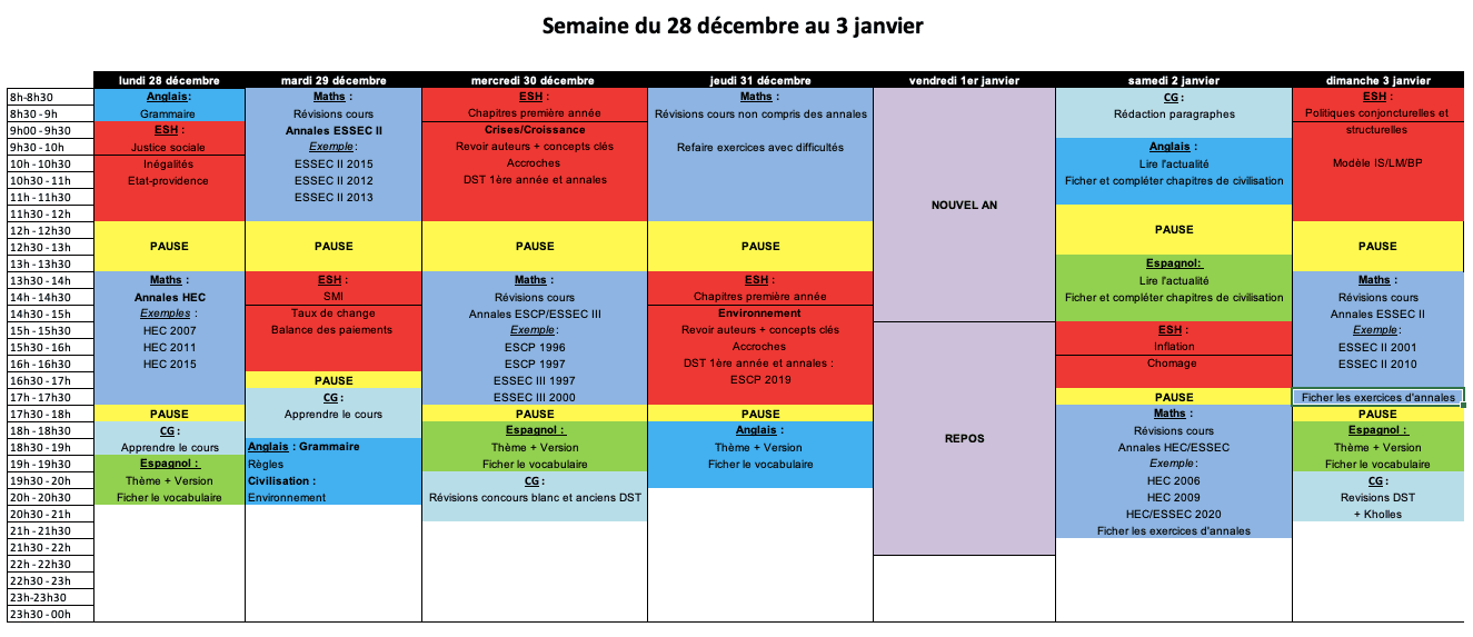 Planning Estelle Noël