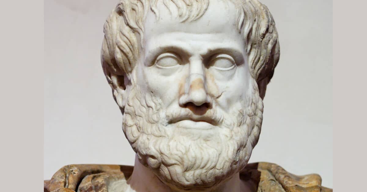 Sculture de Aristote, philosophe majeur de l'Antiquité et créateur du Lycée