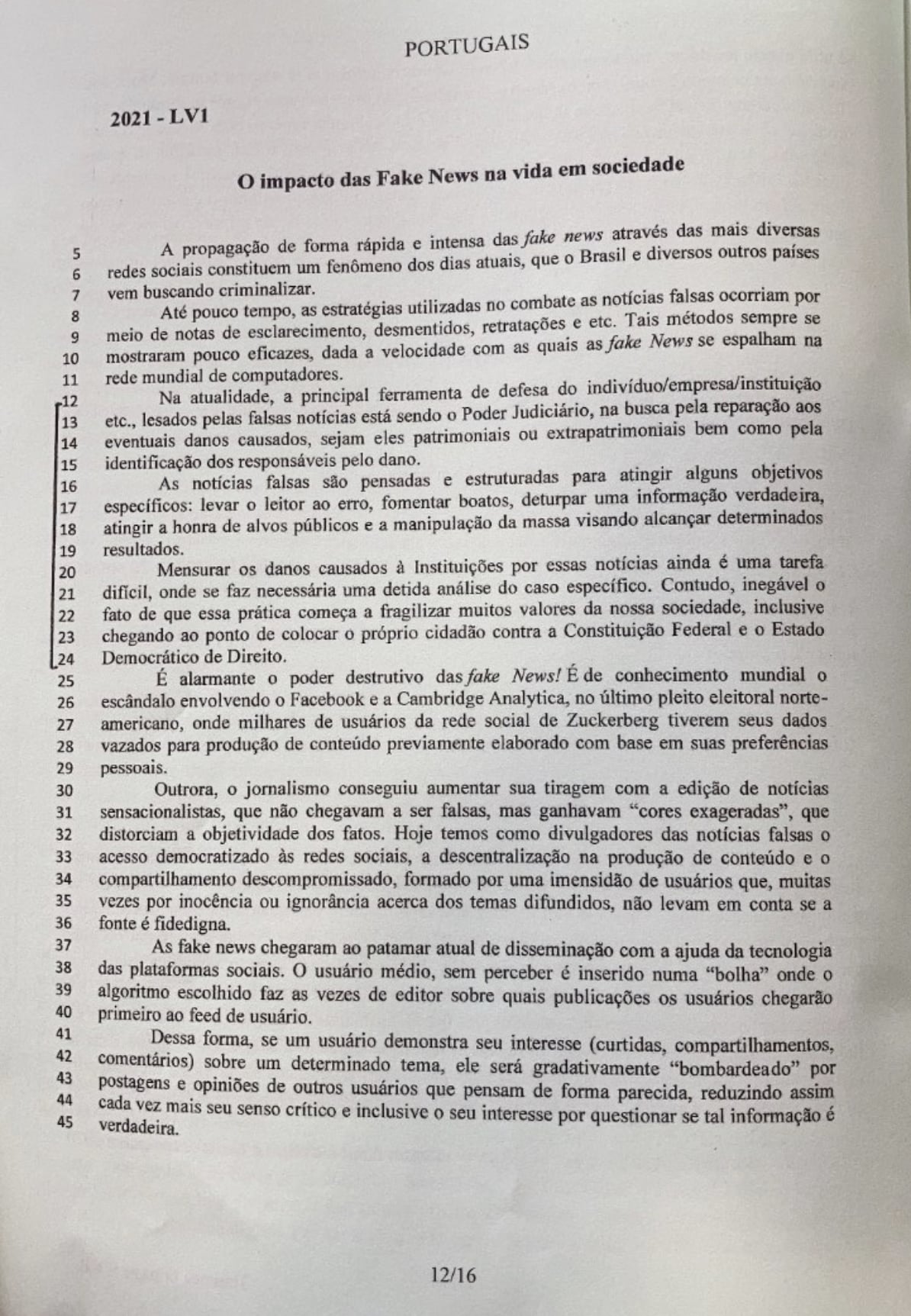 sujet LV1 Langues rares IENA 2021