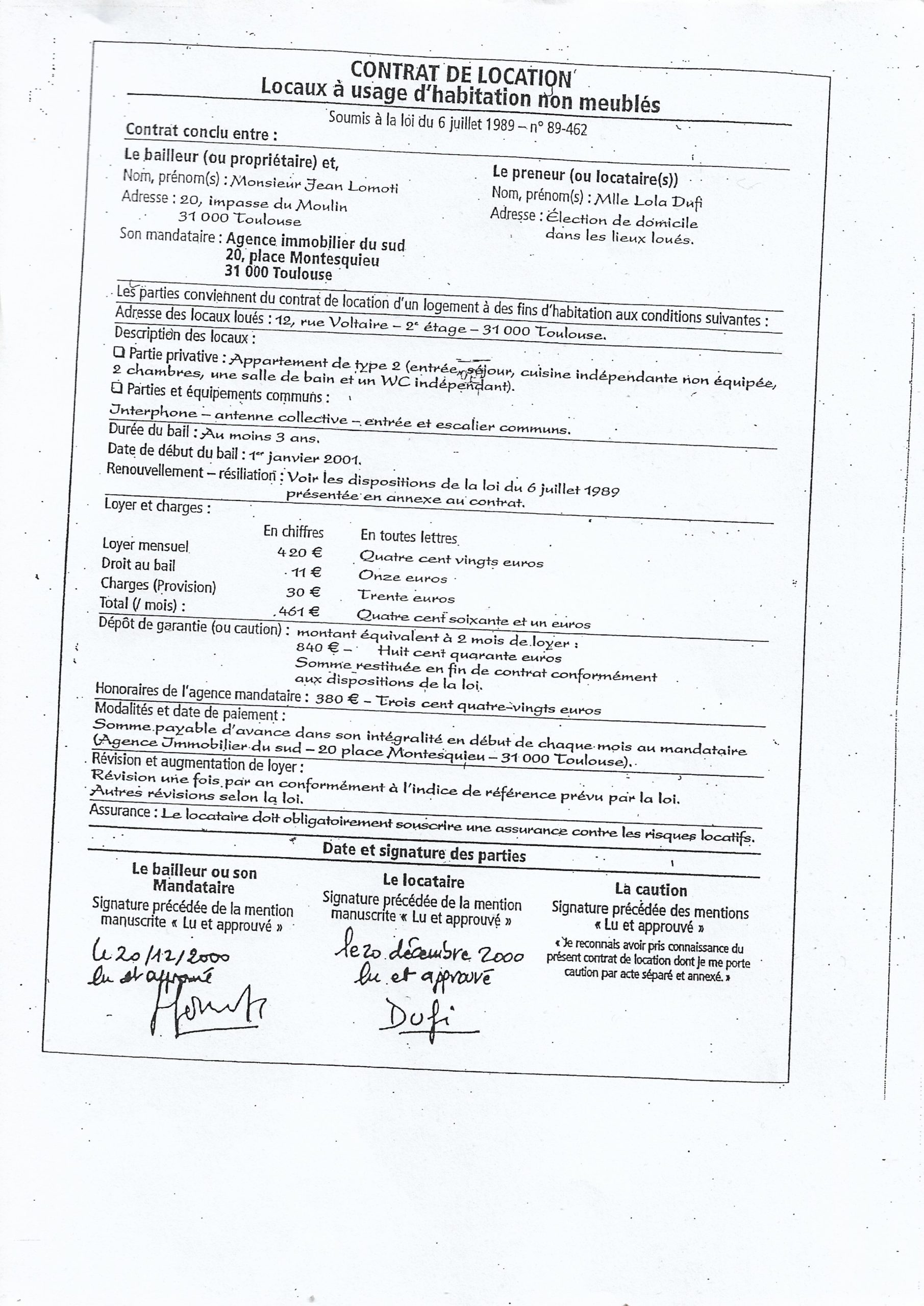Contrat de location