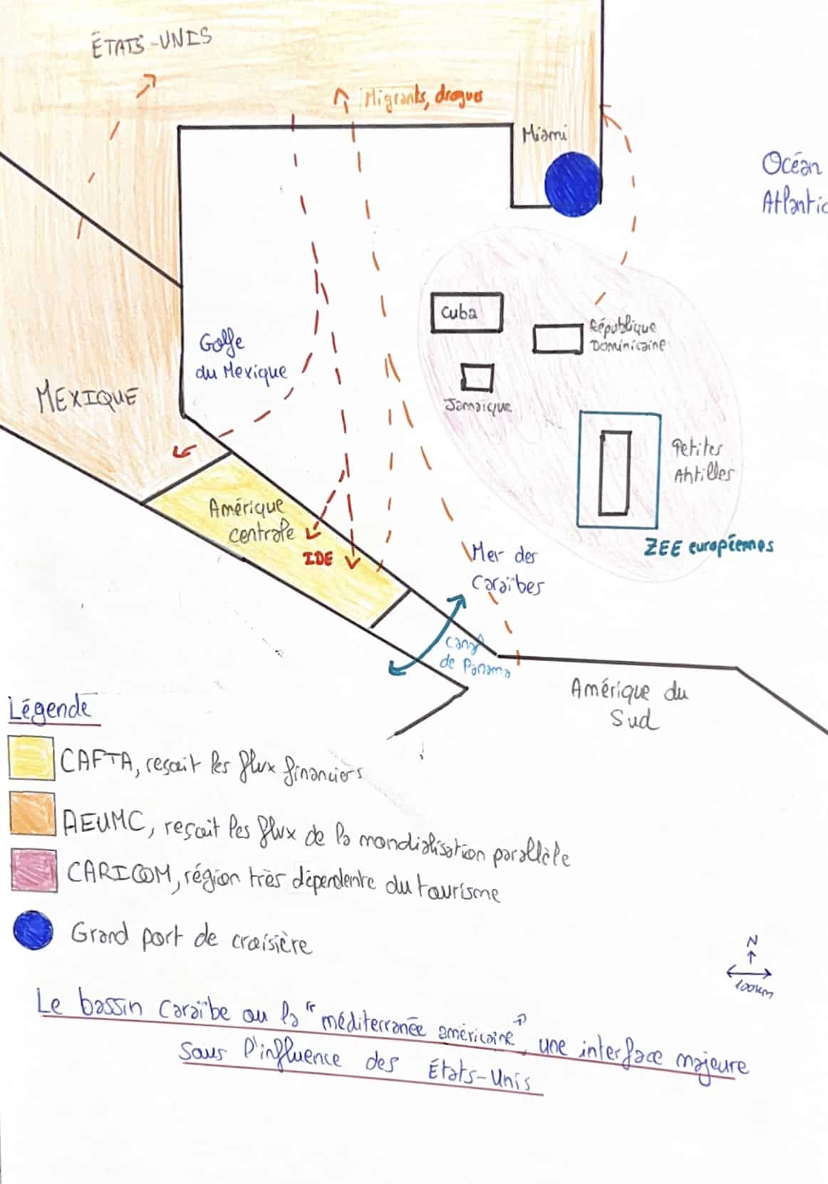 Schéma géopolitique Amérique centrale