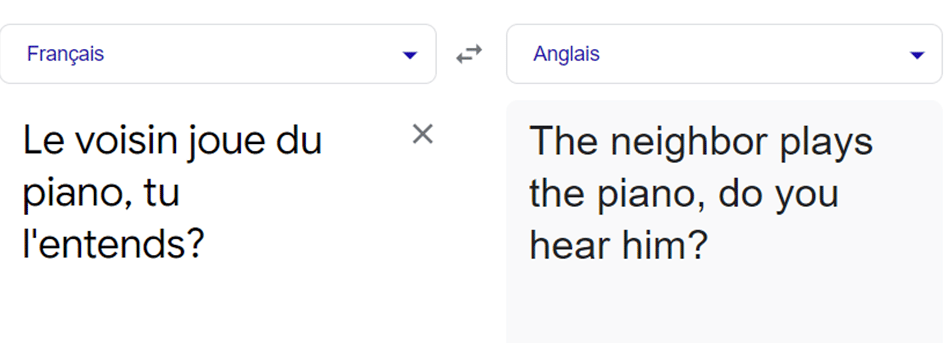 Extrait Google Translate