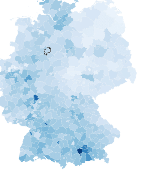 Revenus annuels moyens en Allemagne (2018)