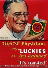Publicité pour les cigarettes Lucky Strike