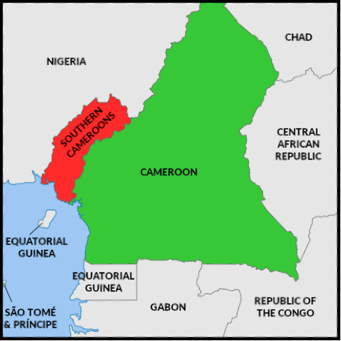 Carte du Cameroun et de l'Ambazonie 