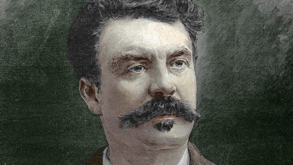 Ce portrait représente Maupassant, écrivain français du XIXᵉ siècle et auteur de Pierre et Jean