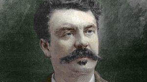 Ce portrait représente Maupassant, écrivain français du XIXᵉ siècle et auteur de Pierre et Jean