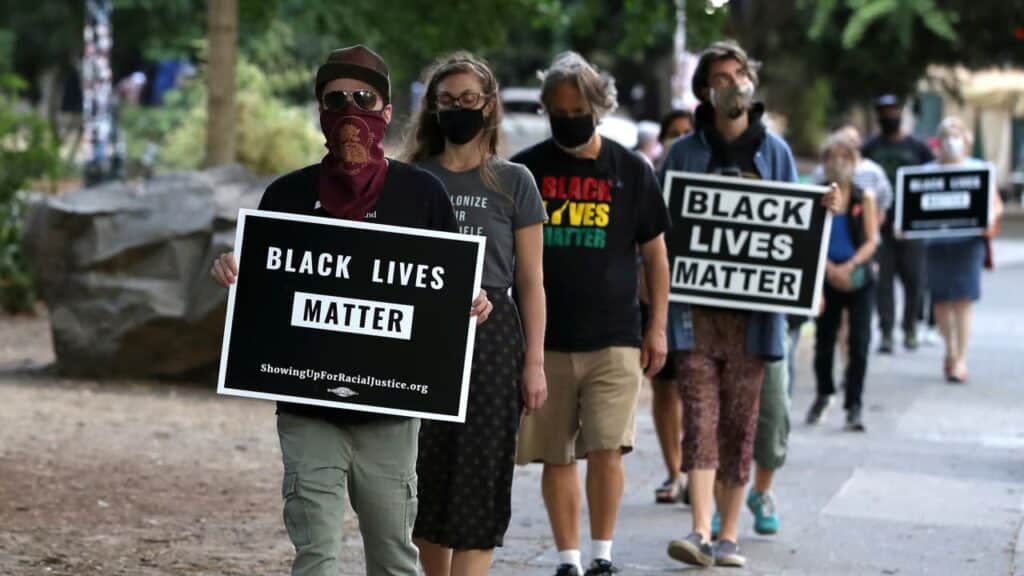 Manifestation Black Lives Matter liée au wokisme