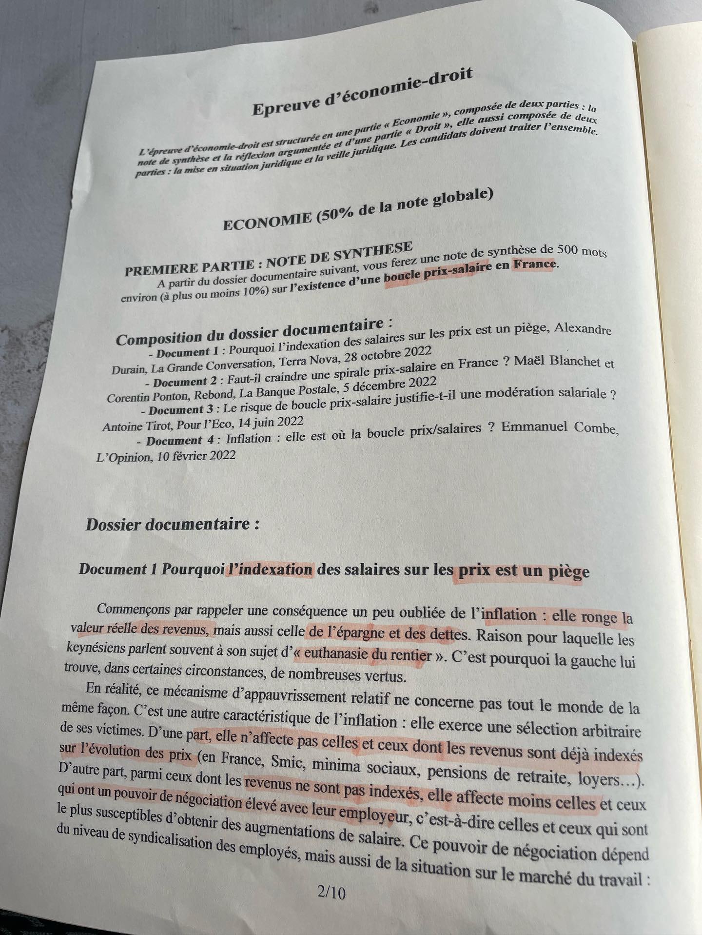Sujet d'éco-droit ESSEC 2023 2/10