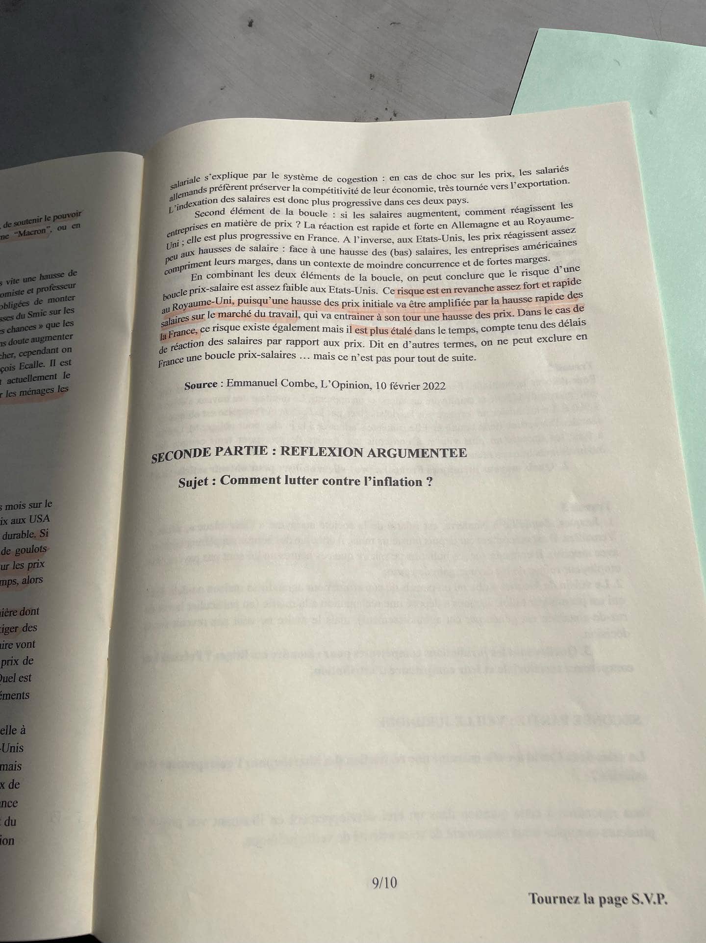Sujet d'éco-droit ESSEC 2023 9/10