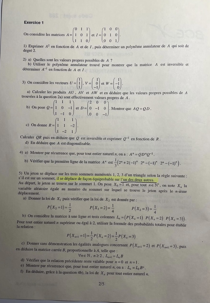 Sujet maths escp 2023 ECT 2/5
