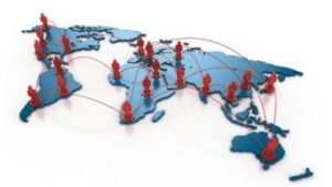 carte du monde illustrant les dépendances économiques globales