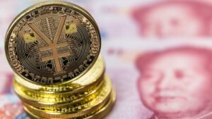 Pièce de crypto-yuan illustrant la géopolitique monétaire chinoise