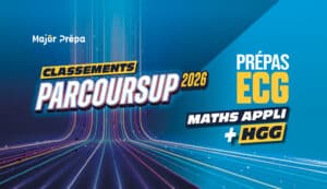 Visuel graphique du classement Parcoursup prépas ECG maths appliquées HGG 2026.
