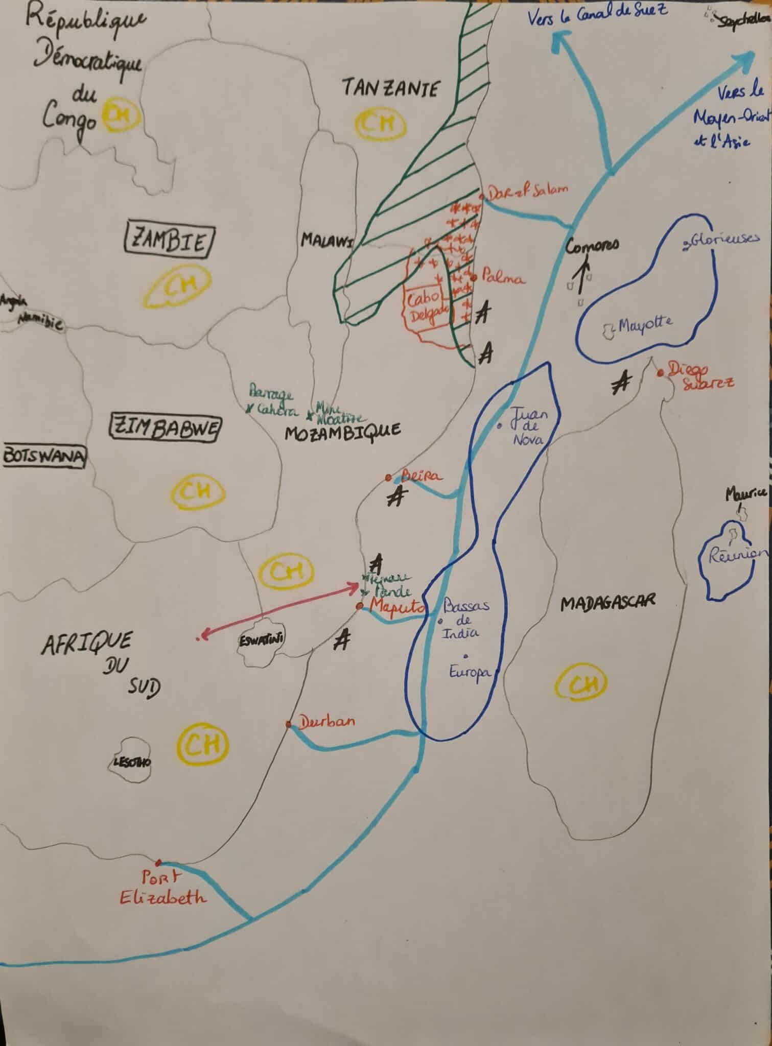 Les enjeux gaziers dans le sud est africain.