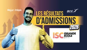 Infographie des informations clés et résultats d'admission post-prépa de l'ISC Paris Business School.