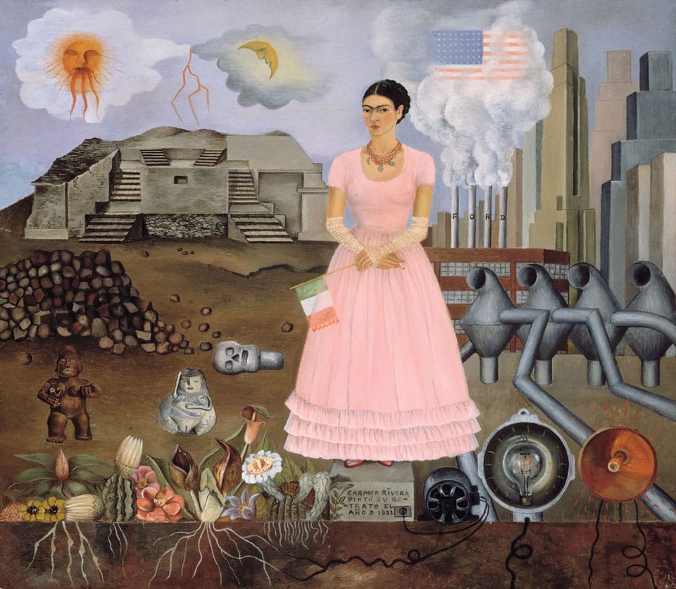 Autoretrato en la frontera entre México y Estados Unidos, Frida Kahlo