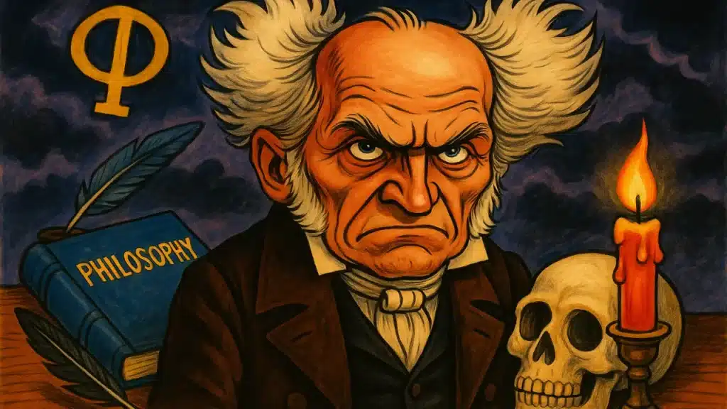 Portrait d’Arthur Schopenhauer, philosophe allemand du XIXe siècle, connu pour sa théorie du désir et son pessimisme métaphysique.