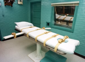 Chambre d’exécution illustrant la nouvelle méthode de peine de mort par hypoxie à l’azote utilisée aux États-Unis.