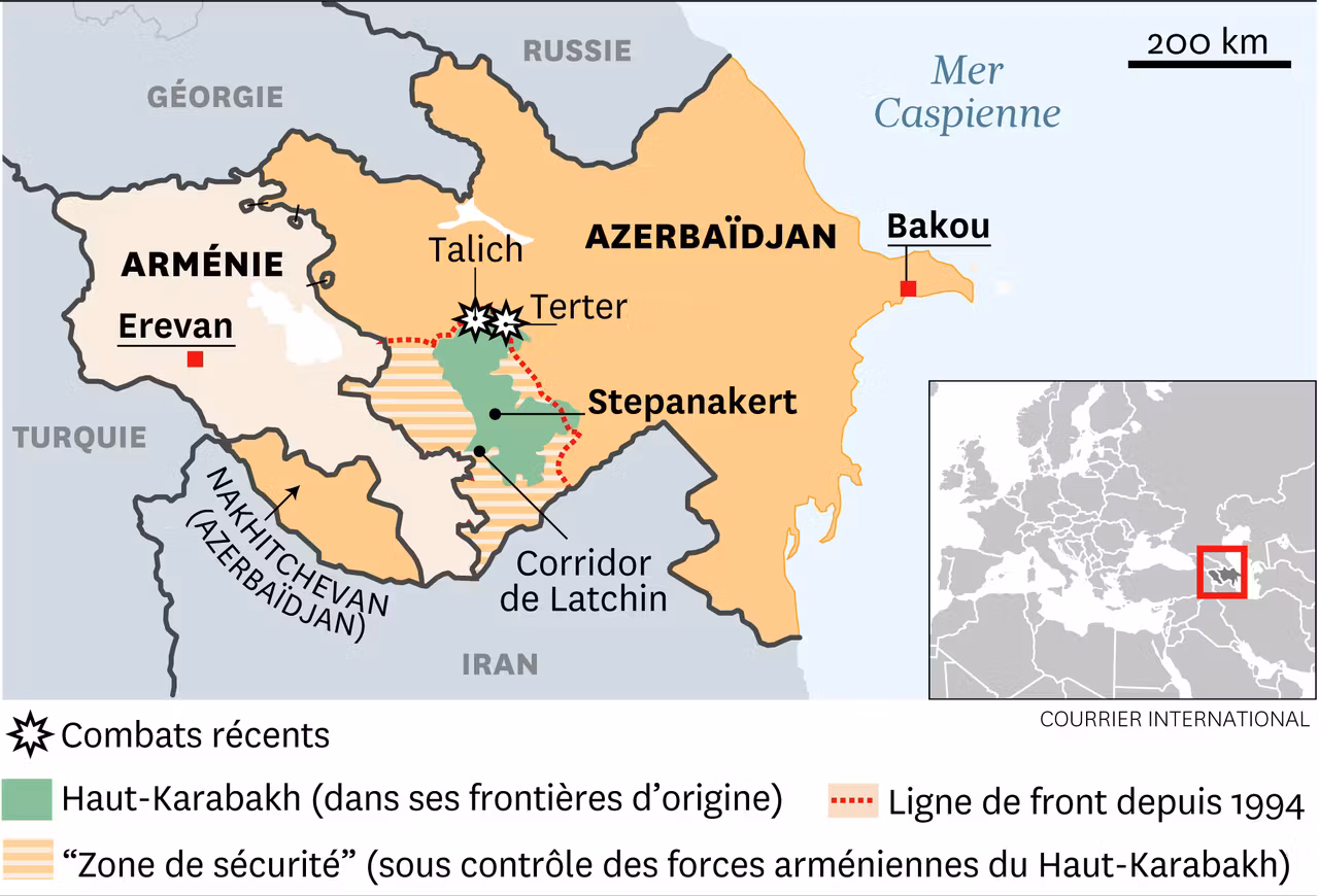 Carte historique du conflit du Haut-Karabakh