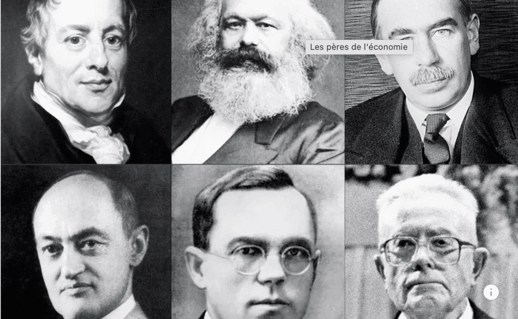 Portraits d’économistes représentatifs de l’histoire de la pensée économique