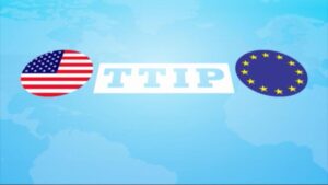 Visuel du TTIP montrant la coopération économique entre l’UE et les États-Unis