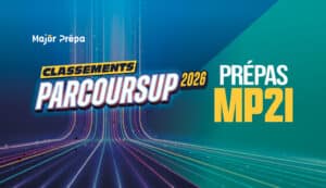 Visuel graphique du classement Parcoursup prépas MP2I 2026.