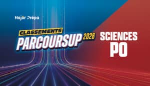 Visuel graphique du classement Parcoursup Sciences Po 2026 avec flux de données.