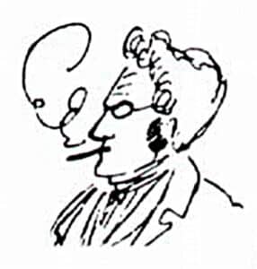Friedrich Engels, Public domain, via Wikimedia Commons. Enlargement of the image for Stirner, in a cartoon by Friedrich Engels (1820-1895) of one of the meetings of the group "Die Freien", a philosophical gathering of Berlin in the early 1840 in which Max Stirner participated.