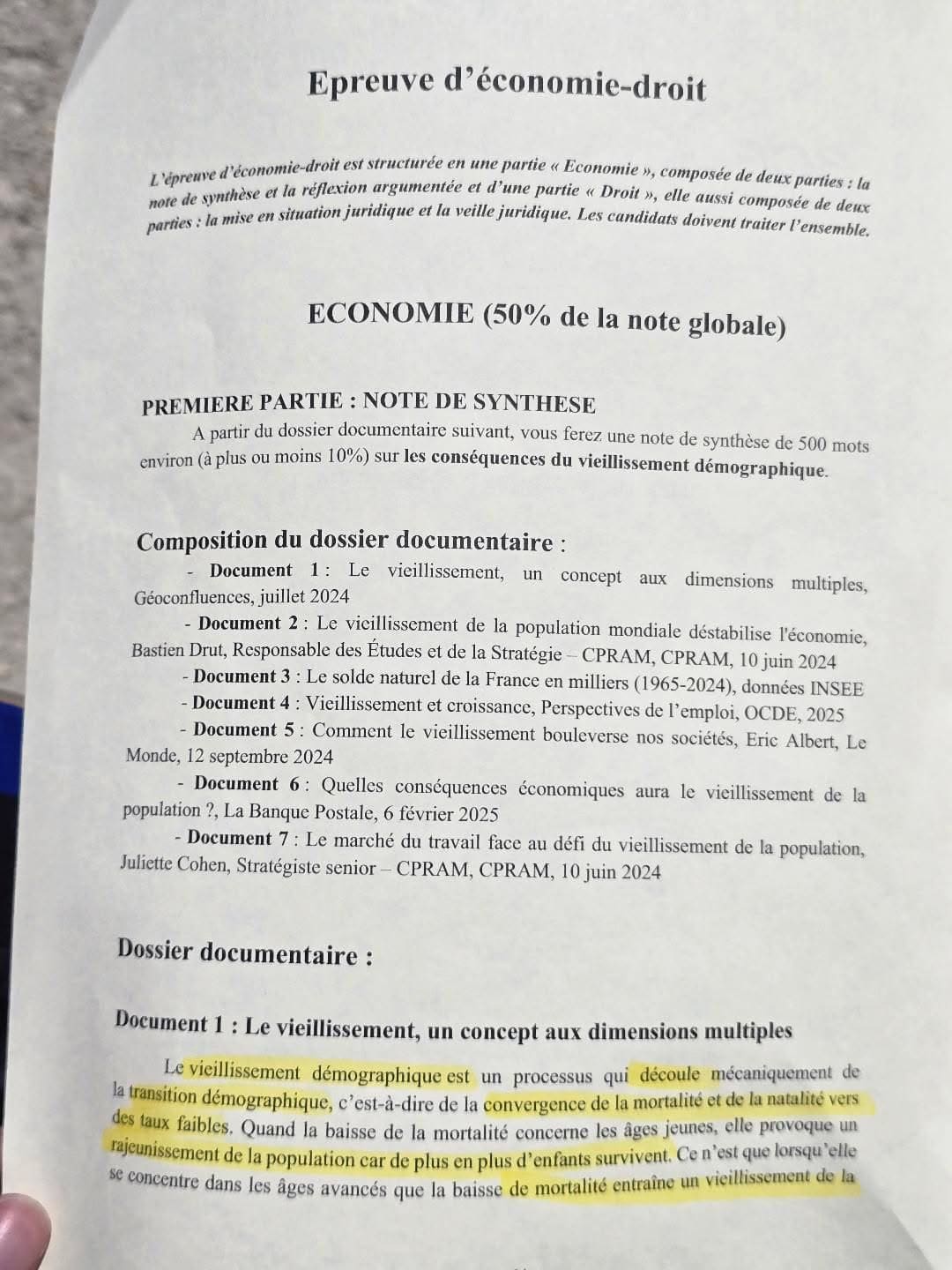 sujet éco-droit 2026 essec