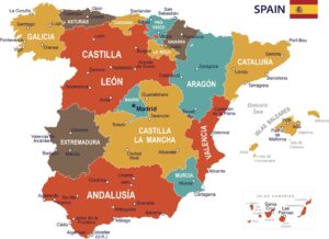 carte communautés autonomes en Espagne