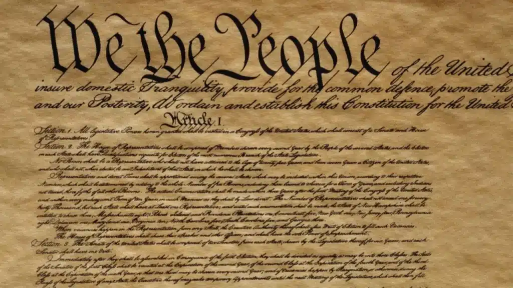 Texte manuscrit de la Constitution américaine, fondement des amendements de la Constitution américaine