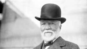 Portrait photographique d'Andrew Carnegie, industriel et philanthrope américain